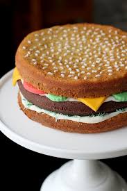 Birthday Dinner Ideas For Husband At Home How To Make A Hamburger Birthday Cake Hamburger Party Hamburger Cake Birthday Dinners