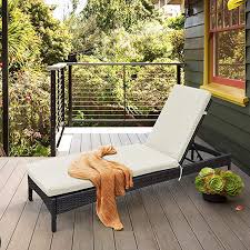 Outdoor Patio Reclining Chaise Lounge Chair Adjustable Resin Wicker Lounger Furniture With Rust Resistant Alu In 2020 Chaise Lounge Chair Lounge Cushions Resin Wicker