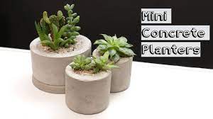Stone concrete square cactus plant containers 3 pcs succulent planter 3x3. Concrete Mini Planters Becky Stern Youtube
