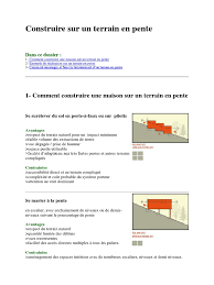 Pour votre maison sur terrain en pente , nous vous proposons des plans de maisons en ossature bois ou de maisons en brique, en béton ou en parpaing. Construire Sur Un Terrain En Pente Pdf Mur Genie Du Batiment