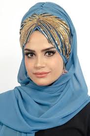 Aise Tesettur Indigo Abiye Sal Modelleri 1 Sal Indigo Modelleme