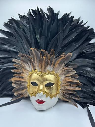 Eyes Wide Shut mask with feathers - Venetian mask woman – MaskshopVenice.com