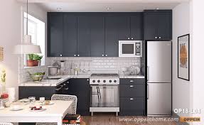 small l shaped navy blue kitchen