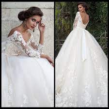 Der ultimative guide für eure hochzeitskleider. Grosshandel 2018 Milla Nova Brautkleider Sheer Neck Long Sleeve Perlen Brautkleider Crystal Sash Vintage Ballkleid Braut Vestidos De Novia Vestidos De Boda Boda