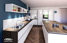 Cuisine Blanche Sans Poignee Plan De Travail Tons Bois Fonce Parquet En Chevrons Dans La Cuisine Cuisine You Fabr Cuisine You Cuisine Moderne Plan Cuisine