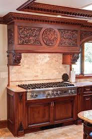 A & b kitchen supply express. Custom Made Carved Elegant Hood In Wood Natural Color New Jersey Nj Rustic Farmhouse Kitchen Kitchen Cabinet Styles Rustic Kitchen Design