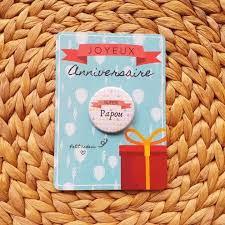 Carte anniversaire chat joyeux anniversaire petit chat gris. Carte Joyeux Anniversaire Et Badge Super Papou Idee Cadeau