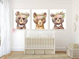 3 Boho Bear Wall Art Print Woodland Feather Nursery Baby Woodland Baby Shower Theme Woodland B In 2020 Feather Nursery Baby Decor Woodland Baby Shower Decorations