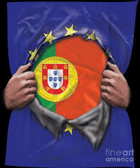 The portuguese coat of arms is pictured where the two colors this flag was first used in 1910. Portugal Flag European Union Flag Ripped Open Digital Art By Jose O