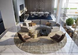 The high ceilings allow owners to feel the grandeur of the room in stunning detail, with some including windows that stretch the full height of the home. Contemporary Luxury Home Open Plan High Ceiling Living Room Pool 3 Idesignarch Interior Design Architecture Interior Decorating Emagazine