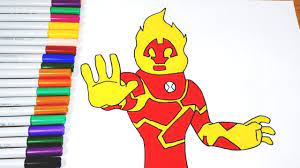 Ben 10 is a manga, a character from a japanese comic book. Coloring Pages Ben 10 Heat Blast Ben 10 Coloring Videos Ben 10 Coloring Book 2019 Youtube