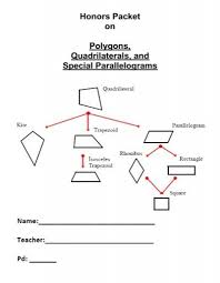 Honors Packet On Polygons Quadrilaterals And Special