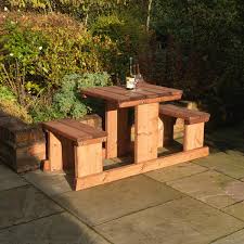 Yes, we carry a green product in picnic tables. Wooden 2 Seater Picnic Table Bourton Range Woodberry