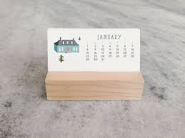 Village Mini Desk Calendar With Wood Stand 2021 Mini Desk Calendar Diy Desk Calendar Desk Calendars