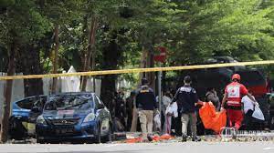 Bom meledak di depan gereja katedral makassar, sulawesi selatan, minggu (28/3/2021). Ggkaujslx6df8m