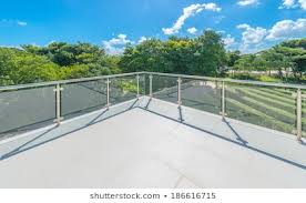 While choosing the balcony railing always mull over following aspects: Perspective Modern Glass Steel Balcony Deck Stock Photo Edit Now 186616715