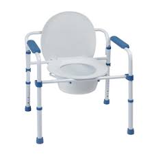 Chaise de toilettes 3 en 1 chaise perçée avec sceau, surélévateur de toilettes, et cadre de wc. Doctoshop Chaise Garde Robe