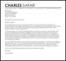 Supply Chain Analyst Cover Letter Sample Cover Letter Templates Examples