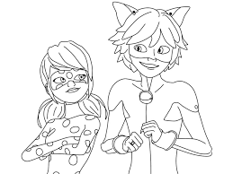 Miraculous ladybug and cat noir. Ladybug And Cat Noir Coloring Pages Print For Free