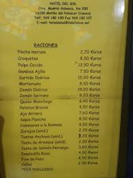 Hotel del sol motilla del palancar. Precios Carta Bar Picture Of Hotel Del Sol Motilla Del Palancar Tripadvisor