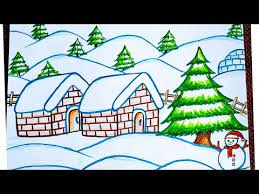 Seasons lesson plan for esl kids teachers. How To Draw Easy Winter Season Scenery Winter Season Drawing Snowfall Scenery Scenery Drawing Ø¯ÛŒØ¯Ø¦Ùˆ Dideo