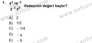 Matematikte bilişim ve teknoloji kullanımı i. Aof Genel Matematik Dersi 2019 2020 Yili Vize Ara Sinavi Aof Soru