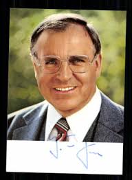 Helmut Kohl Autogrammkarte Original Signiert Bundeskanzler # BC 162942