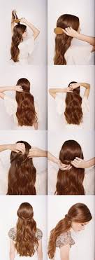 Separate the two sections of hair and secure them to your head using a clip. 23 Five Minute Hairstyles For Busy Mornings