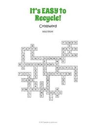 Recycling Crossword Puzzle Crossword Puzzle Crossword Earth Day Worksheets