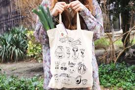 Tote Bag Des Fruits Et Legumes Coton Naturel Tote Bag Bags Fruit