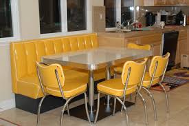 Retro Kitchen Booth Yellow Cracked Ice Chairs Table Home Seating Retro Kitchen Tables Kitchen Booths Retro Kitchen