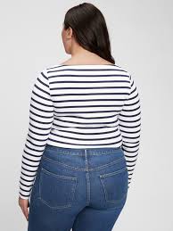 Modern Long Sleeve Striped Boatneck T Shirt Gap