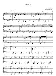 Michael Jackson Beat It Sheet Music For Piano Download Piano Solo Sku Pso0004188 At Note Store Com