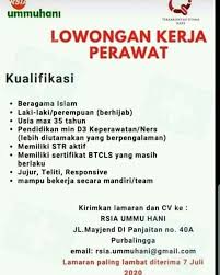 Syarat pendaftaran pt boyang purbalingga / lowongan kerja ppob arindo cara membuat 10 ide info. Lowongan Kerja Rsia Ummu Hani Purbalingga Pendidikan Keperawatan Perawat