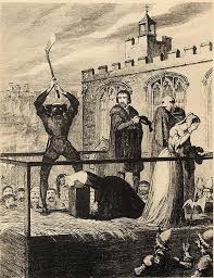 Catherine Howard's execution block wasn't used for her Eyewitness accounts  in the Wriothesley Chronicle confirm she was beheaded on the same scaffold  as Jane Boleyn (Lady Rochford) the same morning, with no