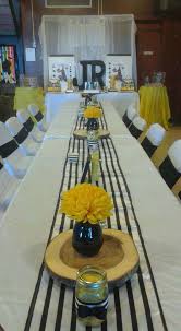 Black And White Table Decorations For Birthday Party School Colors Black White And Yellow Graduation End Of School Party Ideas Photo 2 Of 63 Yellow Party Decorations Yellow Birthday Parties Yellow Party