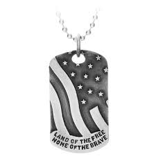Black And Silver American Flag Meaning Dog Tag Necklace Engraved With American Flag Hand Stamped Land Of The Free Home Of The Brave Custom Necklace Military Soldier Gift Engraved Necklace Dog Tag Necklace Dog Tags