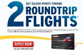 The best airline credit card to earn up to 40,000 bonus points once opening. Southwest Airlines Credit Card 50 000 Point Offer Running With Miles