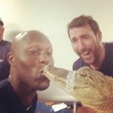 So here's Torii Hunter kissing an alligator