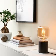 Blekklint Lunnom Lampe De Table Avec Ampoule Brun Ikea Table Lamp Decorative Light Bulbs Lamp