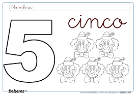 Numero 5 Para Colorear