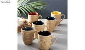 A coffee mug anywhere from 8 to 10 ounces is a good size for your favorite drip coffee. Buy 300 Ml Ceramic Coffee Mugs Set Of 6 Online In India Wooden Street