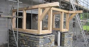 Open oak porch adds character to a modern brick house (5993). Cost Of Building A Porch