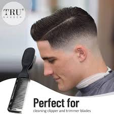 TRU BARBER PRO Fading Brush 2PCS Bundle, Barber Fade Brush, Cleaning Brush  for clippers,Beard Brush : Beauty & Personal Care