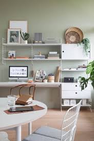 There Is Something About Green Walls That Makes You Feel Refreshed And Energized This Shade In Partic Green Home Offices Home Office Colors Home Office Decor