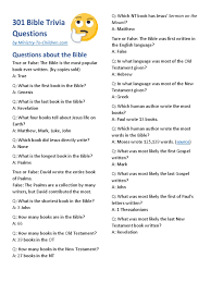 Read on for some hilarious trivia questions that will make your brain and your funny bone work overtime. Printable Children S Bible Trivia Questions And Answers Quiz Questions And Answers