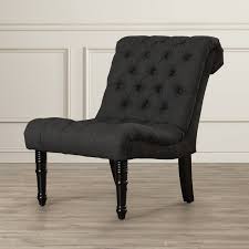 Clarke Scroll Back Tufted Slipper Chair Tufted Accent Chair Upholstered Side Chair Chair
