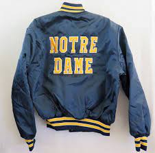 Vintage 90 S Holloway Usa Made Ncaa Xl Notre Dame Snap Up Satin Jacket New Satin Jackets Jackets Notre Dame