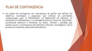 Un plan de contingencia es un tipo de plan preventivo, predictivo y reactivo. Plan De Contingencia Y Plan De Relaciones Comunitarias Curso Evaluacion De Impacto Ambiental Docente Ing Abel Isaias Barrial Lujan Integrantes Damiano Ppt Descargar