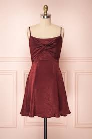 Komarie Burgundy Silky A Line Cocktail Dress Boutique 1861 Dresses Gorgeous Dresses A Line Cocktail Dress